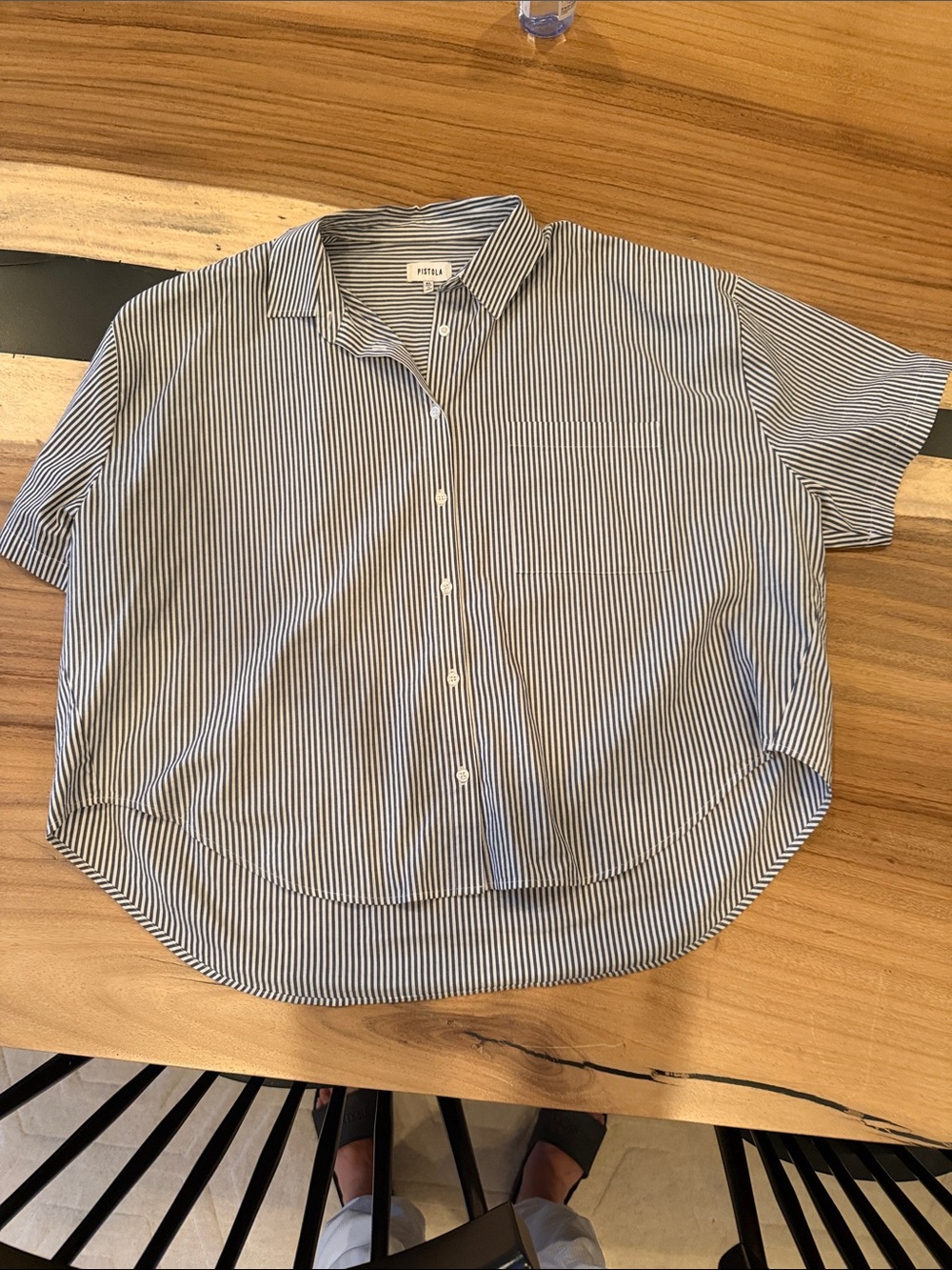 pistola Vertical Stripe Short Sleeve Button-Down Shirt EXCELLENT condition